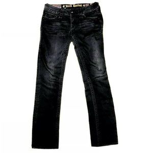 Rock Revival Celine Straight Black Embellished Jea